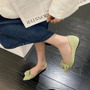 flat shoes soft leather soft bottom beanie bow